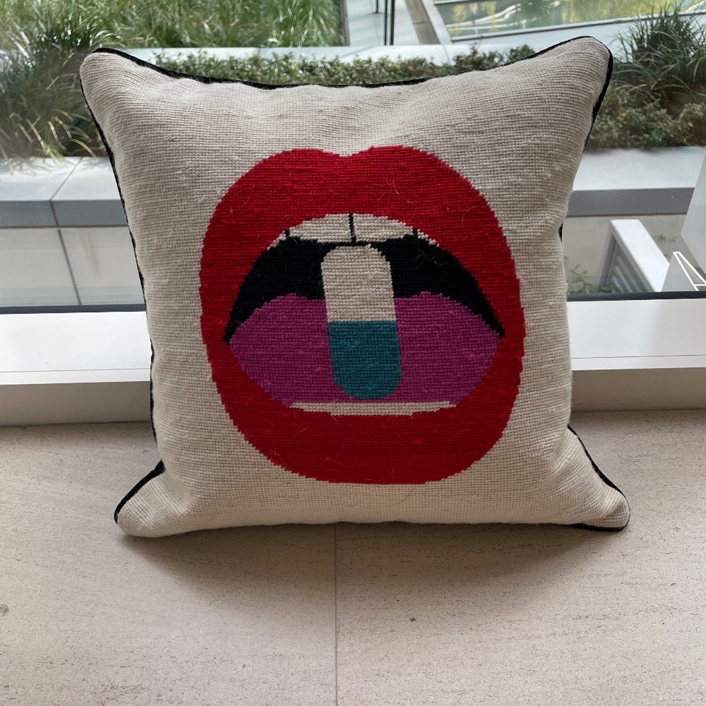 Jonathan Adler Lip Full Dose Throw Pillow